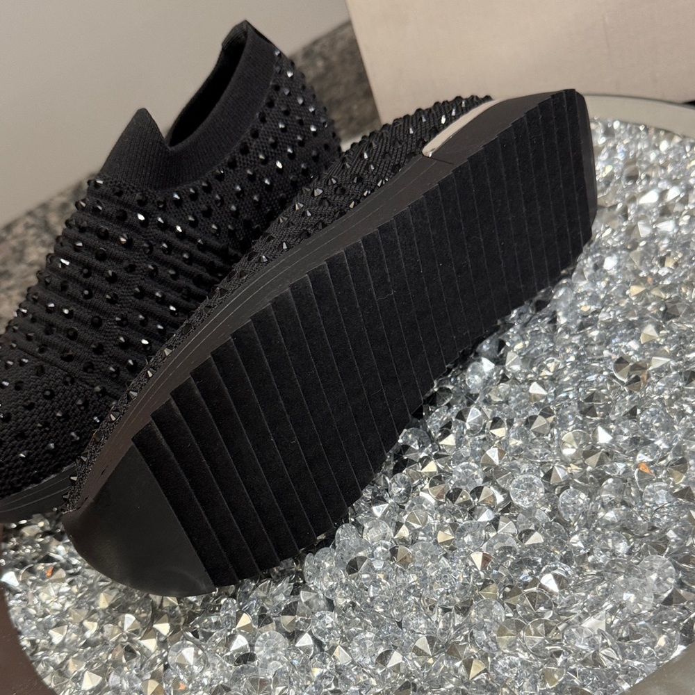 Kenneth Cole Reaction Cameron Jewel Black Slip-On jogger sneakers NEW 7.5 - Picture 12 of 15